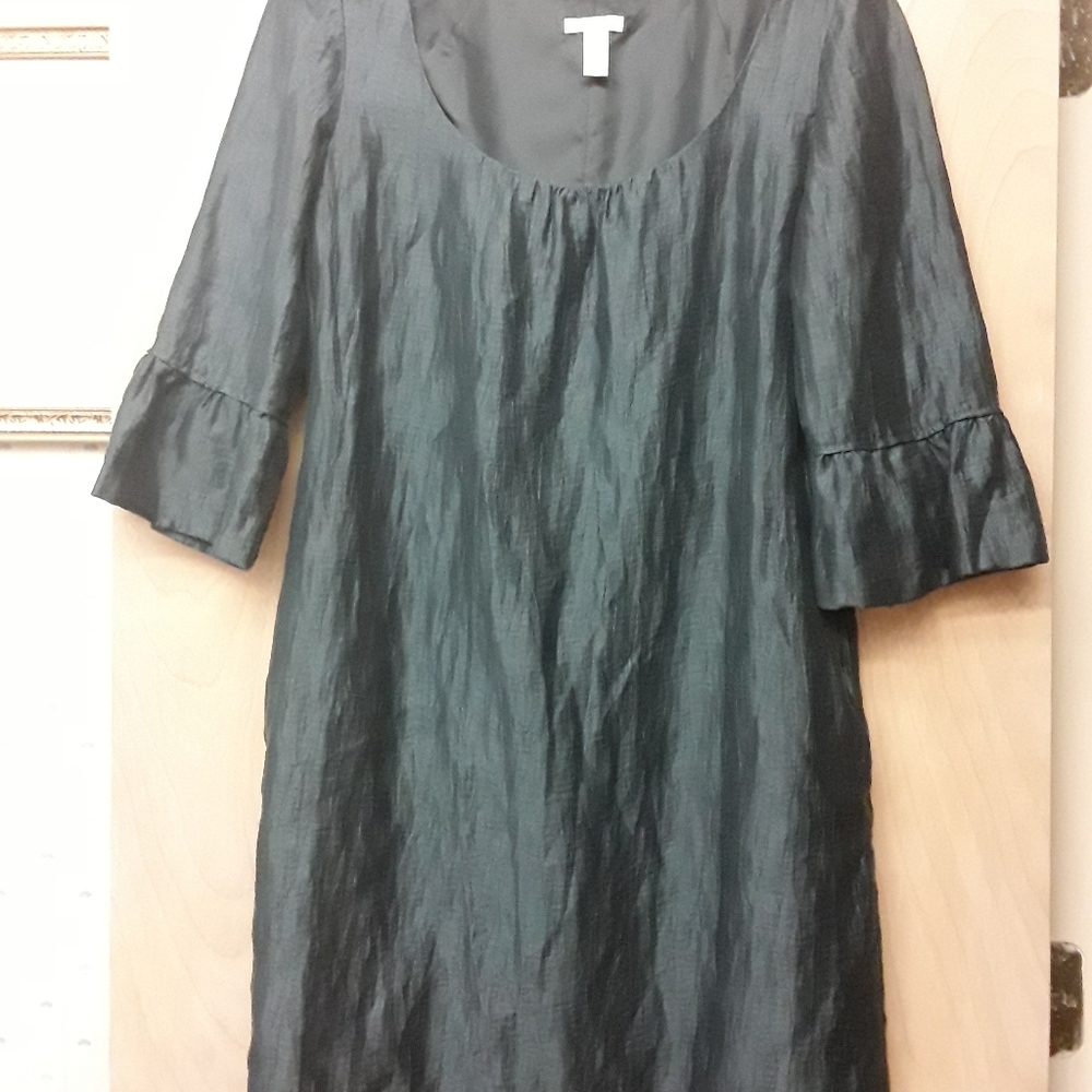 J.Crew grey linen shift dress 10